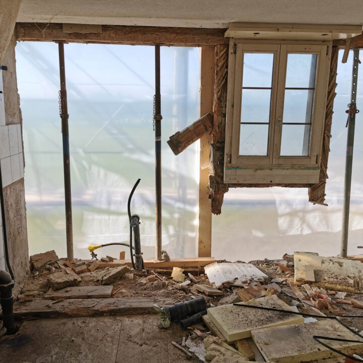 Fenster während der Sanierung